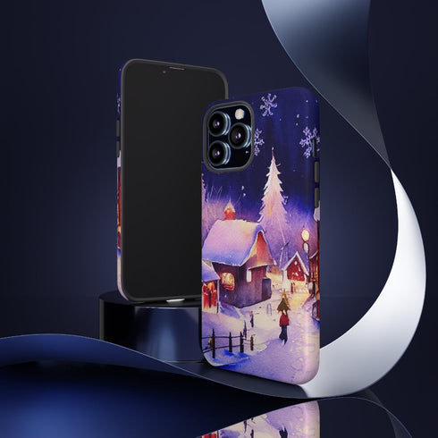 Christmas Homes in the Snow - Impact Resistant Phone Case